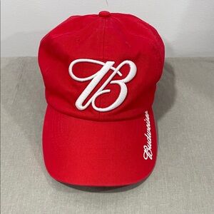 Budweiser script B casual baseball hat red one size